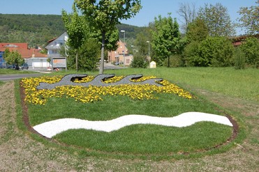 Wappen am Ortseingang von Rudersberg